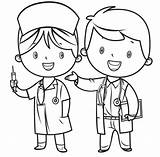 Enfermera Profession Ilustración Médico sketch template