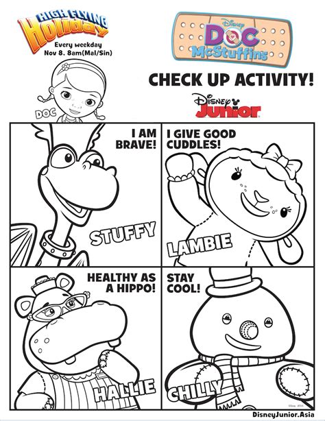 mcstuffins character colouring page disney junior malaysia