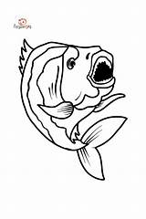 Piranha sketch template