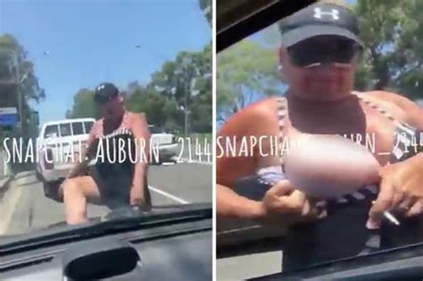 road rage chaos as woman flashes boob in bizarre video daily star
