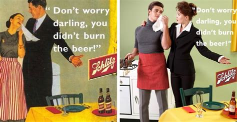 male photographer reverses gender roles in sexist vintage ads and some
