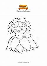 Pokemon Bellossom Dibujo Supercolored Makuhita Cottonee sketch template