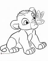Simba Baby Lion King Coloring Pages Printable Drawing Disney Hakuna Matata Characters Cub Kids Butterfly Color Sheets Book Rafiki Nala sketch template