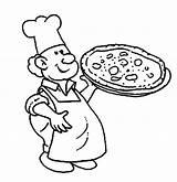 Chef Coloring Pages Fat Hat Drawing Pizza People Making Color Getdrawings Getcolorings Colorings sketch template