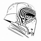 Ren Kylo Drawing Wars Star Helmet Coloring Starwars Force Drawings Mask Pages Tattoo Awakens Getdrawings War Sketch поиск Darth Vader sketch template