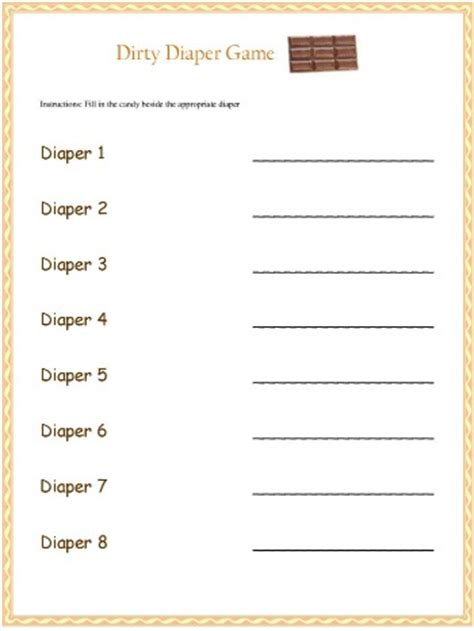 baby shower dirty diaper game template