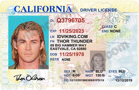 california ca drivers license psd template  idviking