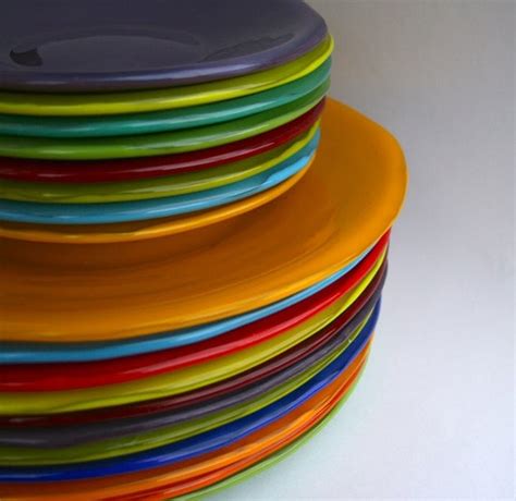 Items Similar To Bright Colored Handmade Fused Glass Small Plates