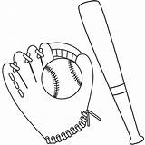 Baseball Bat Coloring Pages Ball Glove Color Template Drawing Mitt Getcolorings Printable Getdrawings Sketch sketch template