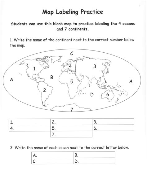 continents worksheet printable printable worksheets