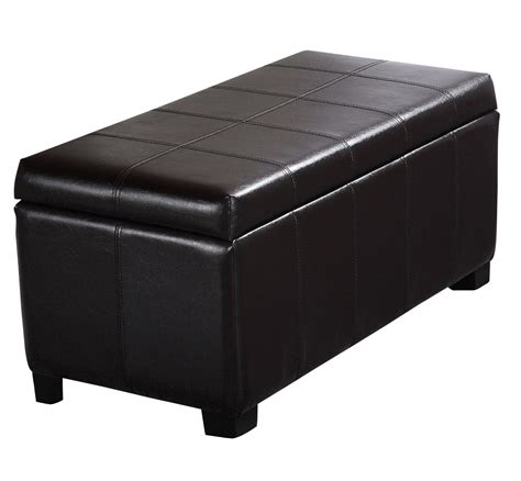 amazoncom simpli home dover collection rectangular storage ottoman espresso brown leather