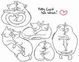 Cat Cuddling Bases sketch template