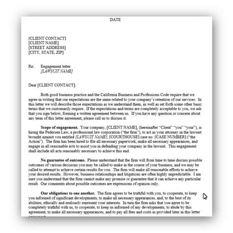 client engagement letter lawsuit