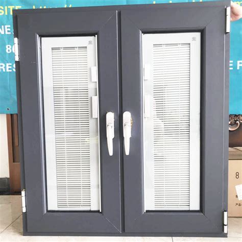 high quality aluminum double glazing glass casement window  built  magnetic blinds china