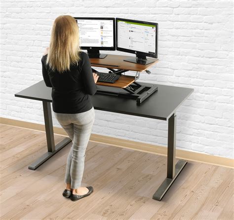 techorbits standing desk converter desk height adjustable sit stand  desk ebay
