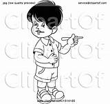 Chalk Holding Boy Illustration Royalty Clipart Vector Perera Lal Clip sketch template