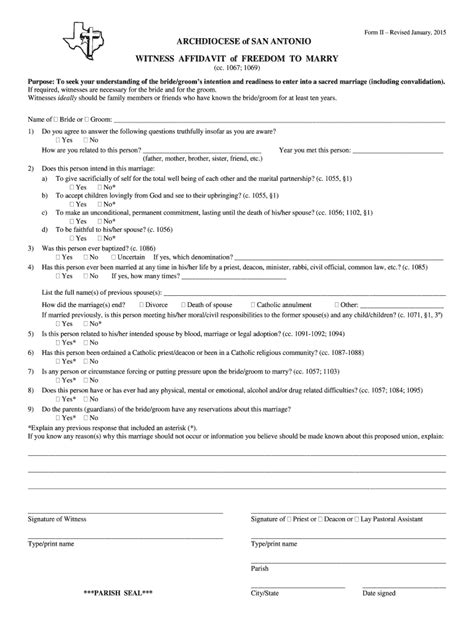 affidavit  marriage witness sample   form fill