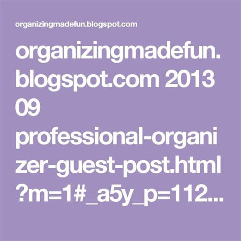 2013 09 Professional Organizer Guest