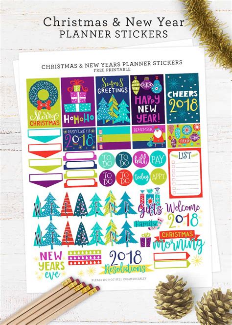 Free Christmas And New Year Planner Stickers Diy Candy