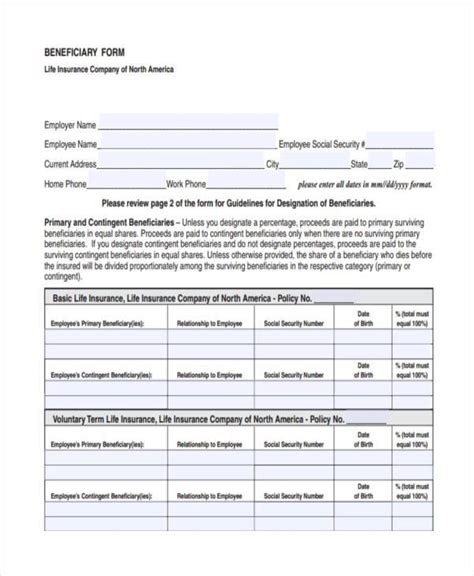 sample beneficiary release forms   ms word