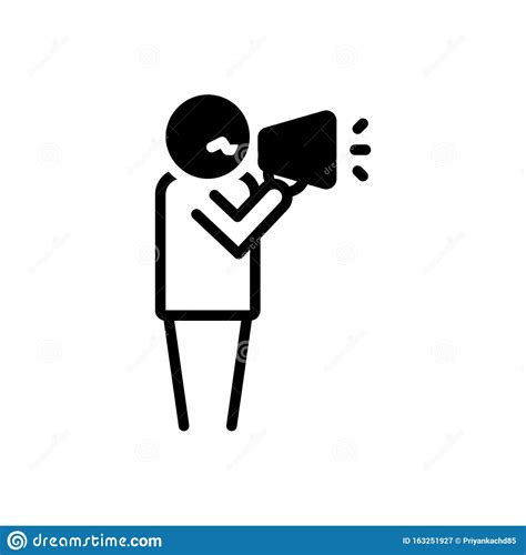 zwart stevig icoon voor de mens die praat door een spreker megafoon en aankondiging vector