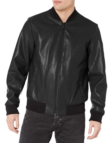 dkny leather bomber jacket  black  men lyst