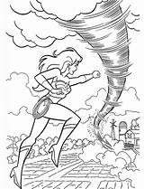 Tornado Coloring Pages Wonderwoman Fights sketch template