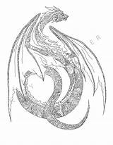 Dragon Zentangle sketch template