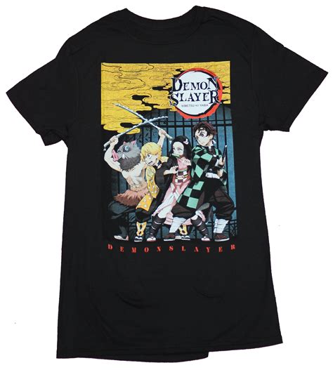 demon slayer mens t shirt tanjiro and nezuko kamado kanji inosuke