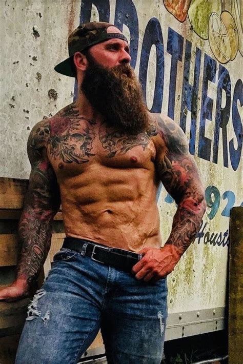 Zz Top Bearded Muscular Inked Woof 💪🏼 Sexy Bearded Men Bearded