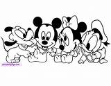 Coloring Disney Mickey Babies Pages Minnie Pluto Baby Donald Book sketch template