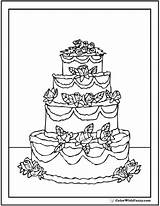 Cake Coloring Drawing Wedding Tiered Three Easy Pages Template Printable Clipart Slice Sheet Veil Printables Line Getdrawings Silhouette Party Sketch sketch template