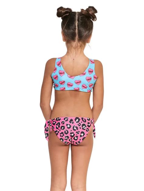 cool beachwear pc swimsuit cheetah heart meant