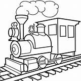 Train Coloring Clipart Tracks Clipartmag Drawing sketch template