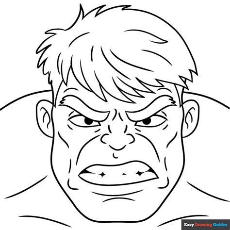hulk face coloring page easy drawing guides