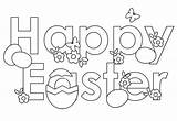 Easter Happy Coloring Pages Printable Drawing Easy Colouring Para Colorear Print Eggs Getdrawings La Egg Sheets Bunny Spring Mean Does sketch template