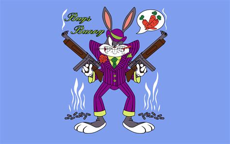 looney tunes cartoon bugs bunny gangster desktop backgrounds free