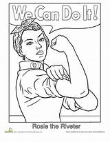 Rosie Riveter Coloring Do Pages Printable History Women Month Colouring Girl Book Print Color Sheets Woman Info Womens Choose Board sketch template