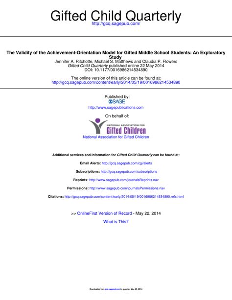 validity   achievement orientation model  gifted