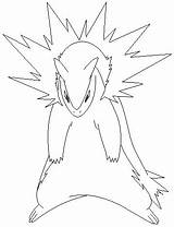 Typhlosion Pokemon Coloring Lineart Deviantart Pages Drawings sketch template