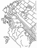 Wolf Chimney Coloring Pigs Little Three Bad Big Story sketch template