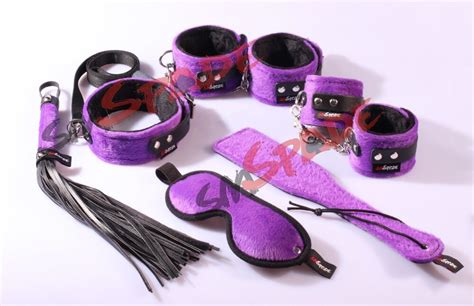 6pcs bondage restraints kit sex handcuffs anklecuffs slave blindfold flirting spanking paddle