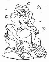 Coloring Mermaid Pages Little sketch template