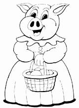 Pig Mother Coloring Baskets Para Porquinha Pintura Riscos sketch template