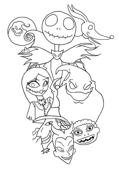 nightmare  christmas coloring pages halloween ijb