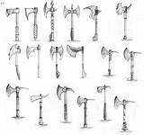 Axe Weapons Desenho Machados Medieval Espadas Drafts Swords Brancas Waffen Acessar Tattoo sketch template