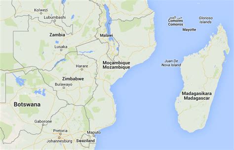 ﻿mapa De Mozambique ﻿ Donde Está Queda País Encuentra