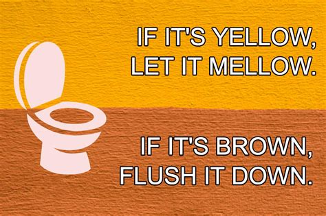 If It’s Yellow Let It Mellow If It’s Brown Flush It Down Or Not