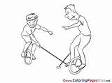 Coloring Pages Unicycle Kids Sheet Title sketch template