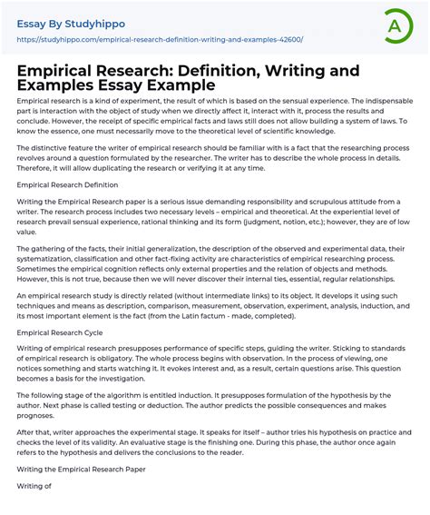 empirical research definition writing  examples essay